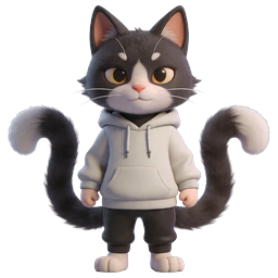 Cute 3D Cat Character in Hoodie | Cartoon Mascot