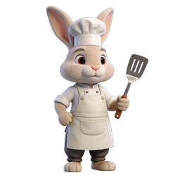 Adorable Chef Rabbit Icon for Food Themes