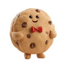 Cute Chocolate Chip Cookie Character Icon