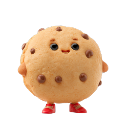 Cute Chocolate Chip Cookie Character - 3D Clay Icon