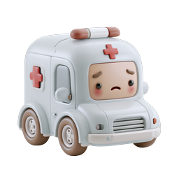 Cute Clay Ambulance Icon - Adorable Emergency Vehicle