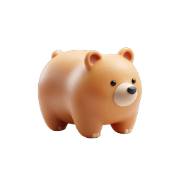 Cute Clay Bear 3D Icon - Adorable Animal Design