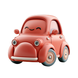 Icona di auto cartoon in argilla carina - Adorabile veicolo 3D