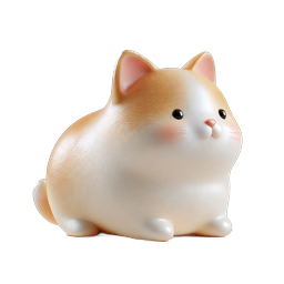 Icona statuina di gatto in argilla carina - Adorabile design 3D per animali domestici