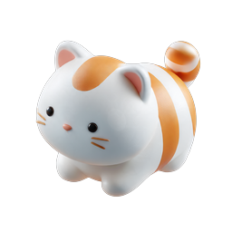 Cute Clay Cat 3D Icon - Kawaii Pet Character