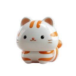 Icona statuetta di gatto in argilla carina - Design animale 3D Kawaii