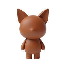 Niedliches 3D-Icon eines Clay-Charakters mit spitzen Ohren
