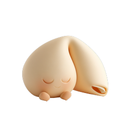 Cute Clay Dumpling Character 3D Icon | Kawaii Food Mascot