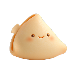 Cute Clay Dumpling Icon – Kawaii 3D Food Character