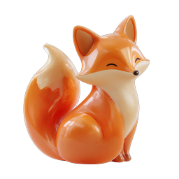 Adorable 3D Clay Fox Icon - Cute Wildlife Design