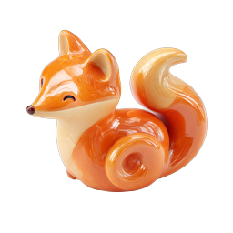 Иконка милого персонажа-лисы из глины - Очаровательный 3D талисман