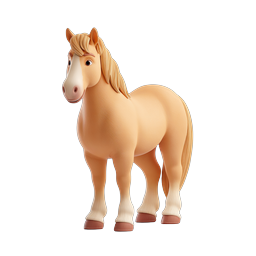 かわいい粘土の馬アイコン - 3D カートゥーン動物イラスト