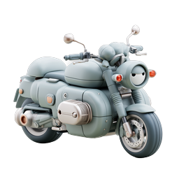 Cute 3D Clay Motorcycle Icon - Adorable Transport Illustration