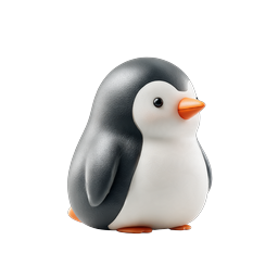 Icône 3D de pingouin en argile mignon | Adorable personnage animal