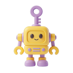 Cute Clay Robot Icon - Friendly 3D Character Design