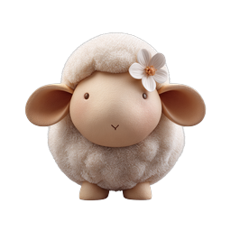 Adorable Clay-Style Baby Sheep with Flower Icon