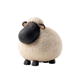 Cute Clay Sheep Icon - Adorable 3D Farm Animal