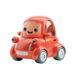 Cute Clay Toy Car Icon - Adorable 3D Cartoon Vehicle