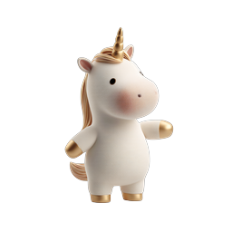 Cute Clay Unicorn 3D Character Icon