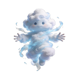 Cute Cloud Character Icon - 3D Rendered Mascot Design