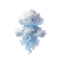 Ícone de personagem nuvem fofo 3D | adorável mascote do clima