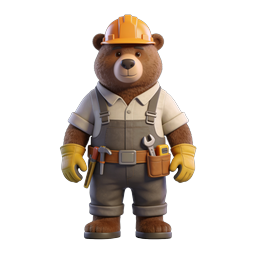 Cute Construction Bear Icon for Playful Projects