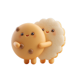Cute Cookie Buddies - Kawaii Clay-Style Food Icon