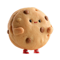 Cute Chocolate Chip Cookie Character Icon