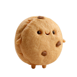 Cute 3D Cookie Character Icon - Kawaii Bakery Mascot