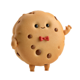 Cute Chocolate Chip Cookie Character Icon | Kawaii Food Mascot