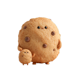 Cute Chocolate Chip Cookie Character 3D Icon