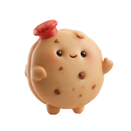 Cute Cookie Character - Adorable 3D Dessert Mascot