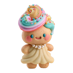 Adorable Cute Cookie Character 3D Icon - Kawaii Dessert