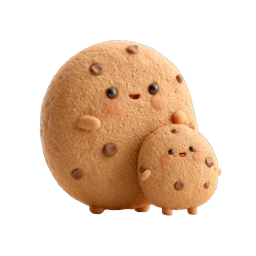 Adorable 3D Clay Cookie Characters Icon - Cute Kawaii Food