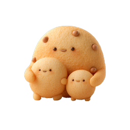 Cute Cookie Family Icon - Adorable Dessert Character