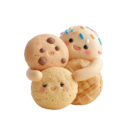 Cute Clay-Style Cookie and Ice Cream Dessert Icon