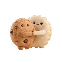 Cute Cookies Hugging - Adorable Kawaii Food Icon