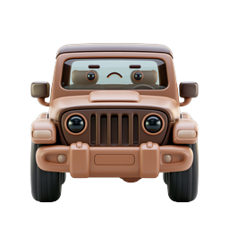Cute Copper Off-Road SUV Cartoon Vehicle Icon - 3D Clay Style