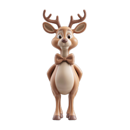 Cute 3D Cartoon Deer Character with Bow Tie