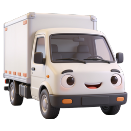 Cute 3D Delivery Truck Icon - Friendly Cartoon Cargo Van