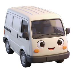 Icône de camion de livraison 3D mignonne - Transport de dessin animé convivial