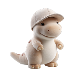 Cute Dinosaur with Cap 3D Character Icon