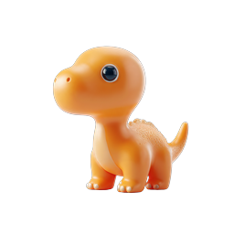 Cute Cartoon Dinosaur Icon - Adorable 3D Dino Character