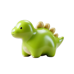 Cute Green Dinosaur Toy Icon - Adorable Dino Figure