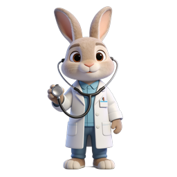 Cute Doctor Rabbit Icon for Healthcare