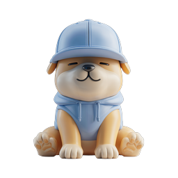 Adorable 3D Puppy with Cap and Hoodie Icon