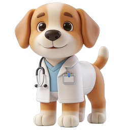 Ícone de cachorro médico fofo para serviços veterinários