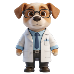 Cute Dog Doctor Icon for Veterinary Services
