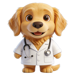 Cute Dog Doctor Icon for Veterinary Services