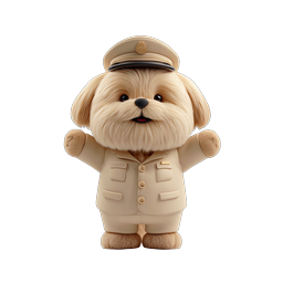 Cute Dog Officer Icon for Playful Designs
